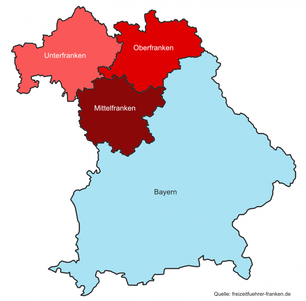 Wo liegt Franken - Karte Franken